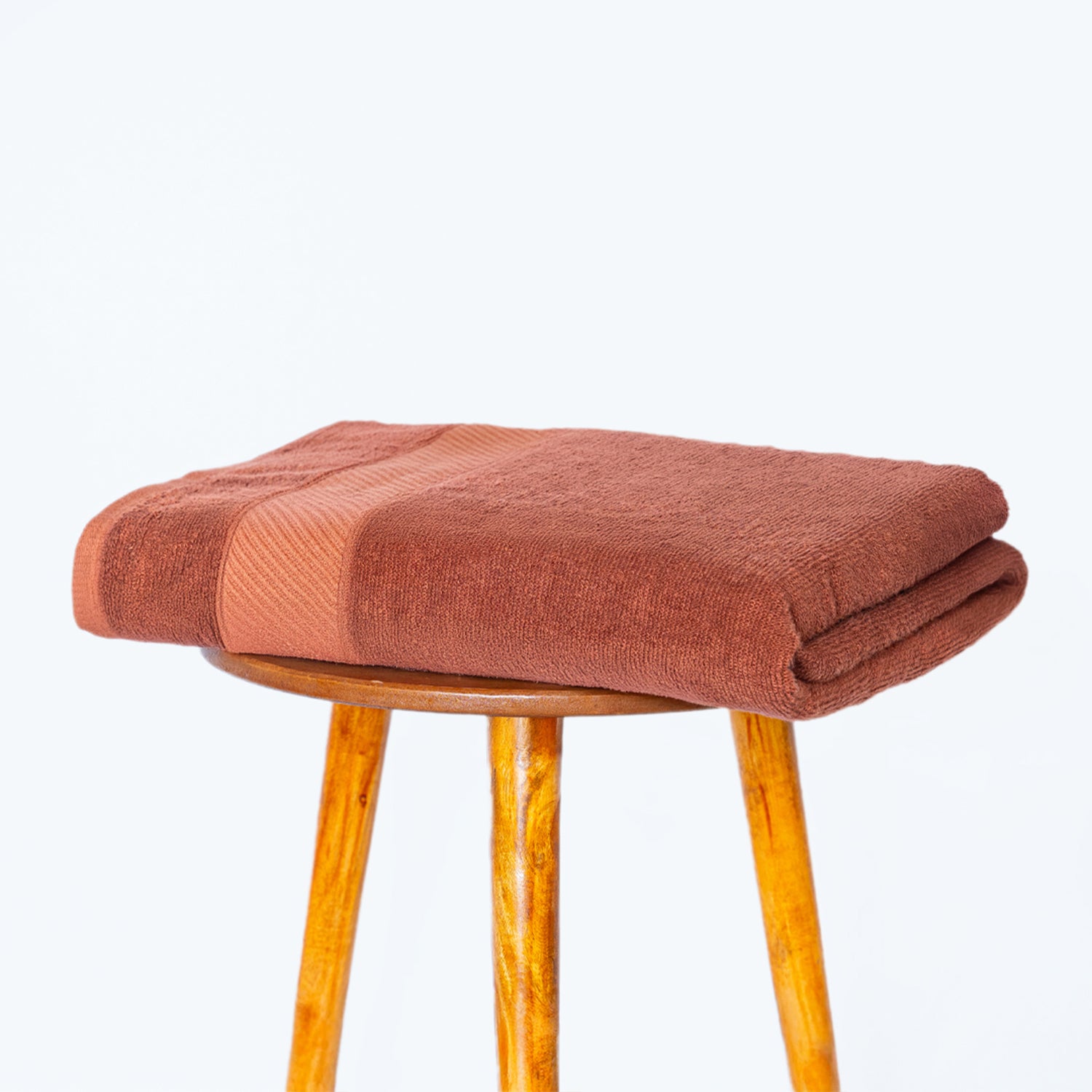 Bamboo Cotton|Bath Towel|400 GSM - Leather Brown - By Himeya