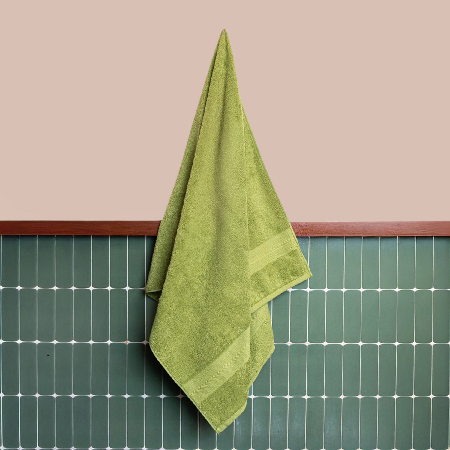 Quickdry Cotton|Bath Towel|500 GSM - Olive Green- Himeya
