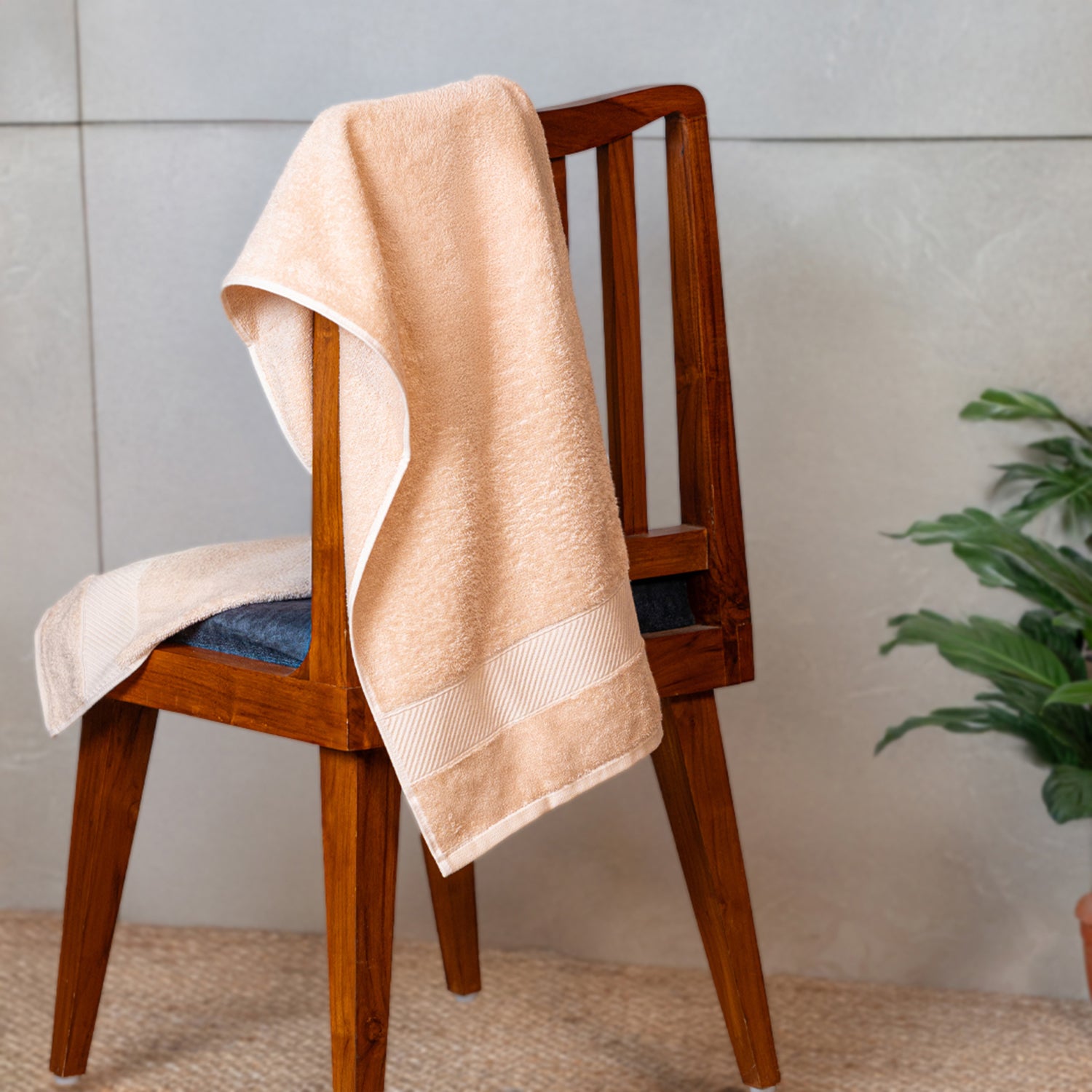 Bamboo Cotton|Bath Towel|400 GSM - Sand Stone - By Himeya