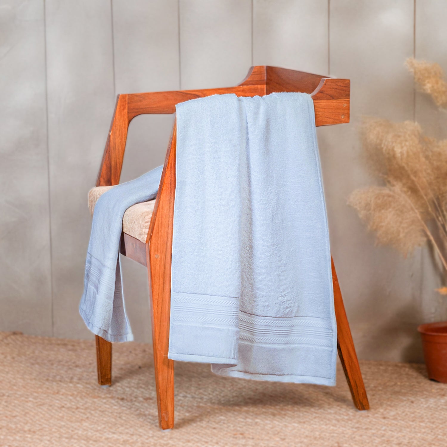 Bamboo Cotton|Bath Towel|600 GSM - Steel Blue - By Himeya