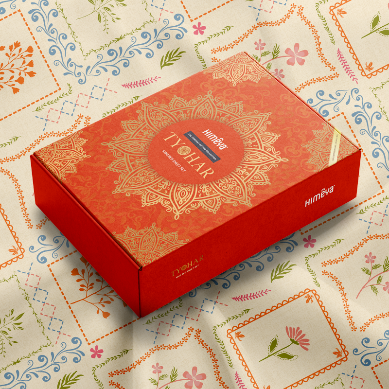 The Gifting Collection | King Bedsheet Set |144 TC | Flora Frames
