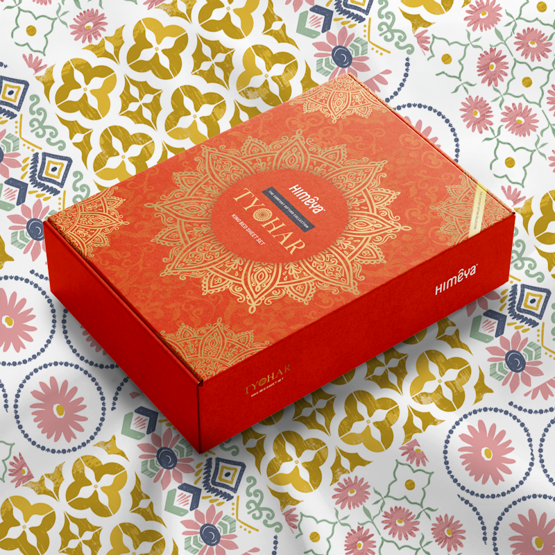The Gifting Collection | King Bedsheet Set | 144 TC | Folk Garden