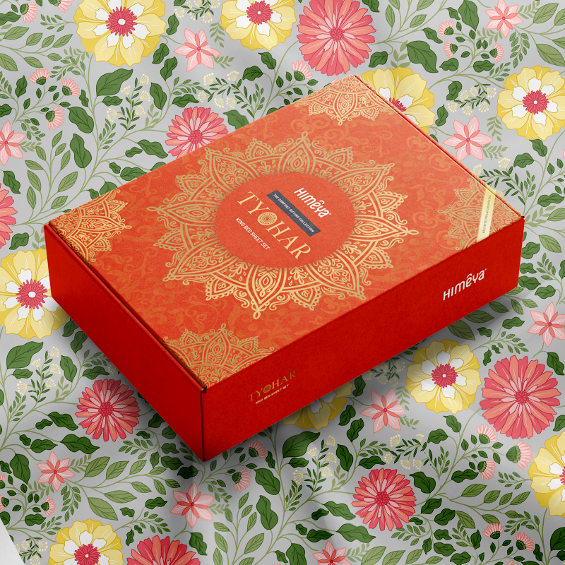 The Gifting Collection | King Bedsheet Set |144 TC | Chrysanthea