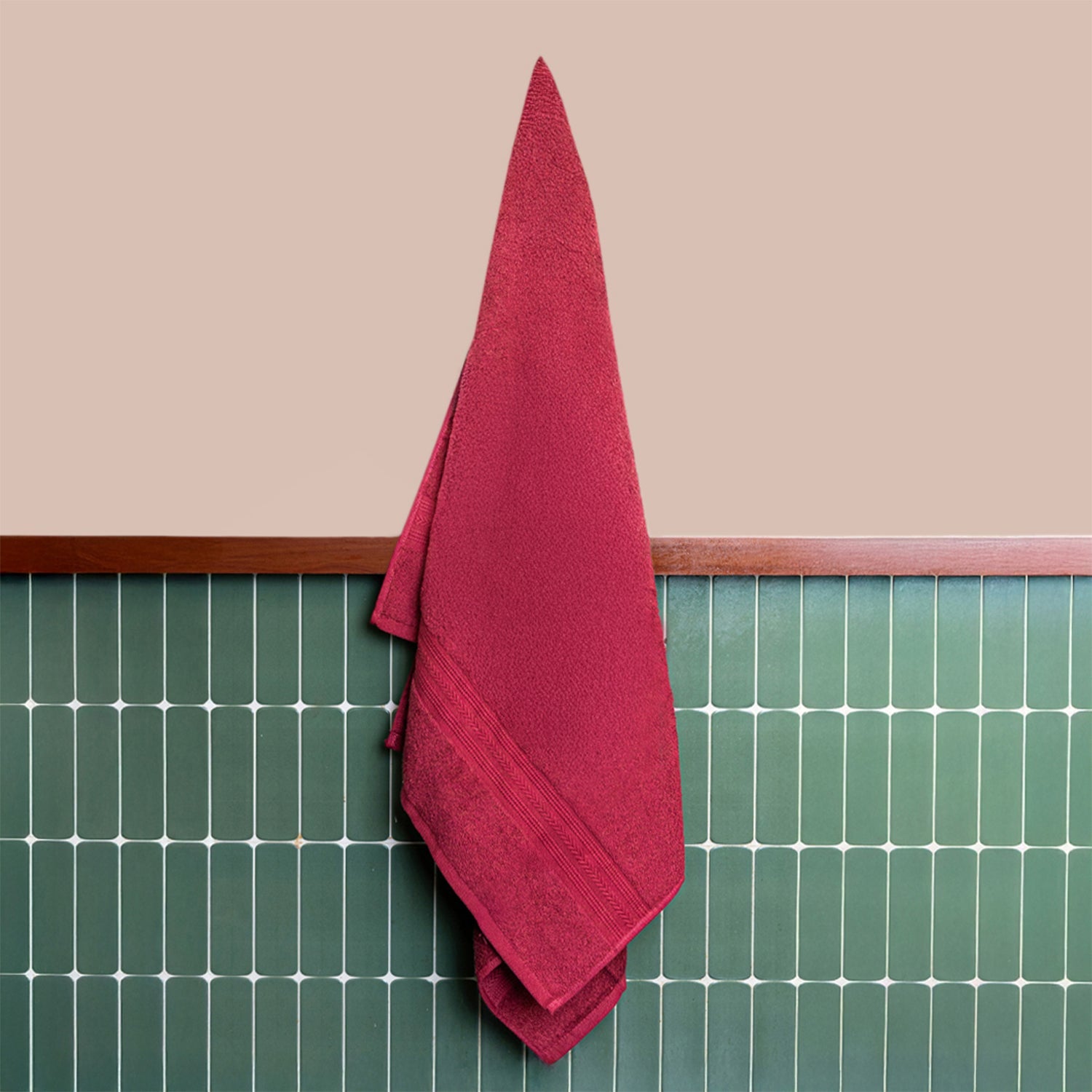 Quickdry Cotton|Bath Towel|500 GSM - Wine Red- Himeya